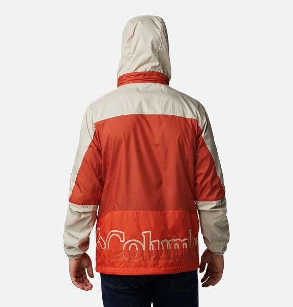 Columbia Point Park Windbreaker Red Khaki For Men's NZ19804 New Zealand